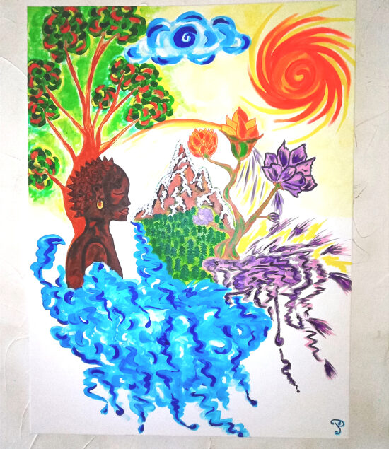 Aux Origines 60x80 cm Acrylique/huile